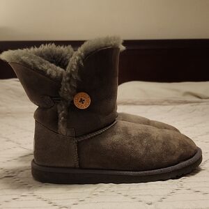 Grey UGG Shearling-Lined Boots
